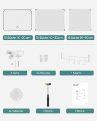 Omara za čevlje z 10 predali in vrati, bela