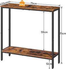 Ozkostranska konzolna mizica z odlagalno polico
