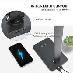LED Zatemnilna Namizna Svetilka z USB Priključkom