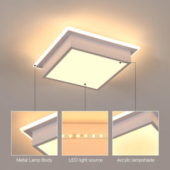 Kvadratna LED stropna svetilka, toplo bela svetloba