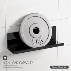 Akrilna črna stenska polica, 30 cm