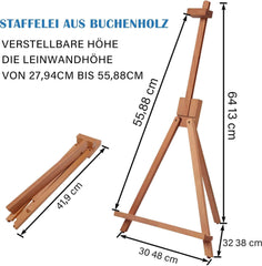 Namizno Slikarsko Stojalo iz Bukovega Lesa - 64cm