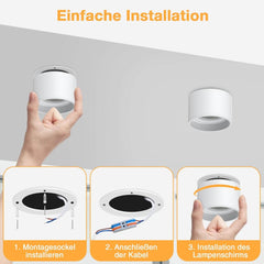 ACELIFE LED 7W nadometni zatemnilni stropni reflektorji - komplet 4 kosov