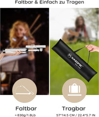 Zložljivo belo notno stojalo z nastavitvijo višine