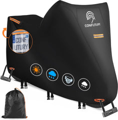 CONFUTURY vodoodporna zaščitna prevleka za motor z okencem za registracijo in odsevnimi trakovi - 2XL