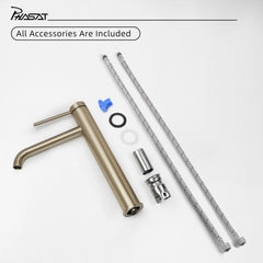 Visoka armatura za umivalnik brušeno zlato