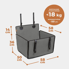 WUGLO vodoodoporen siv avtosedež za manjše in srednje velike pse do 18 kg - M