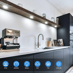 Vgradna LED reflektorska svetilka, 7 W, zatemnljiva, 6 kosov