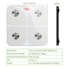 Foryond Digitalna Tehtnica za Telesno težo z Aplikacijo, Bluetooth, Kapaciteta 180 kg