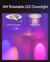 85mm RGBW LED pametna vgradna svetilka 5W, 4 kosi