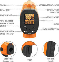 TP30 Infrardeči Termometer z Laserjem – Za Meritve od -50°C do 550°C