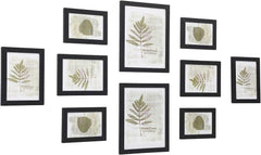 Komplet 10 črnih okvirjev za slike različnih dimenzij