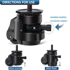 RRIUTO komplet 4 težko nosilnih vrtljivih koles z nastavljivo ragljo - do 1000 kg