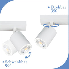 LED stropna svetilka s 4 vrtljivimi reflektorji