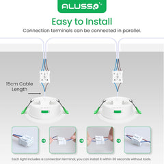 LED vgradne stropne svetilke, Ø78 mm, 6 kosov
