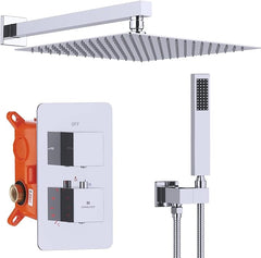 Podometni tuš sistem s termostatom, krom