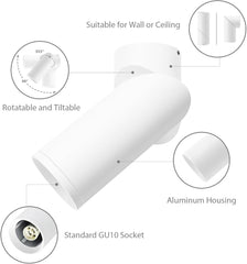 Bela nadgradna vrtljiva stropna LED svetilka
