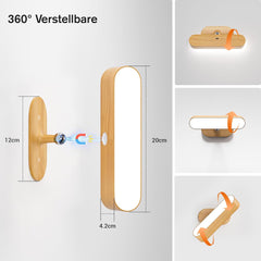 HENSAM Brezžični 360° vrtljivi LED stenski svetilki - 2 kosa