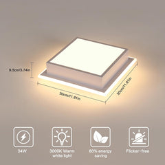 Kvadratna LED stropna svetilka, toplo bela svetloba
