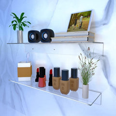 Prozorna plavajoča akrilna stenska polica 60 cm