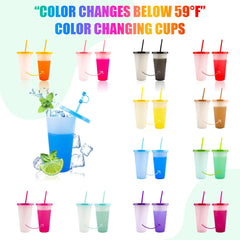 EASEVE Komplet 12 barvnih plastičnih kozarcev s pokrovom in slamico - 710 ml