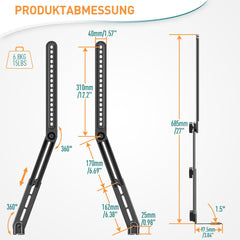 Nosilec za soundbar s prilagodljivim montažnim sistemom