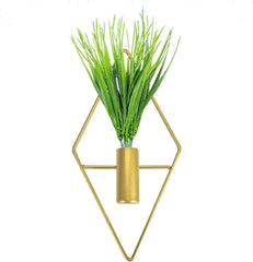 2-Delni Komplet Kovinskih Stenskih Lončkov z Umetnimi Rastlinami