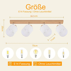 Stropni Lestenec z Lesenim Okvirjem za 4 žarnice