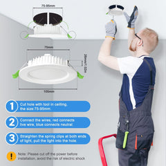 Vgradna LED reflektorska svetilka, 7 W, zatemnljiva, 6 kosov