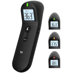 Brezkontaktni digitalni termometer za čelo z barvnim prikazom in tihim načinom - bel