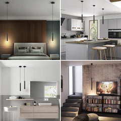 LED Viseča Svetilka – Črna Cilindrična Luč (50 cm)