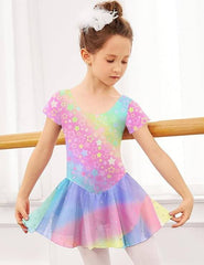 Otroška Baletna Obleka s Kratkimi Rokavi