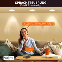 120mm Smart LED vgradna svetilka RGBW 10W, IP44, 4 kosi