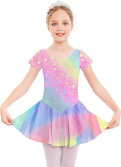 Otroška Baletna Obleka s Kratkimi Rokavi