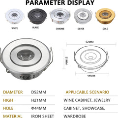 Mini 3W LED vgradna stropna svetilka 6000K - 10 kosov