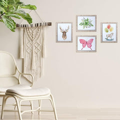 Set 12 okvirjev za slike 20 x 25 cm, naravni bež okvirji s pleksiglasom – za stensko ali namizno postavitev