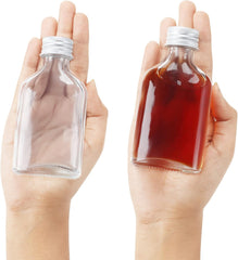 BELLE VOUS set 20 stekleničk s srebrnimi pokrovčki in lijakom - 50 ml