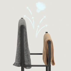 Stojalo za brisače z dvema palicama, industrijski stil, 42 × 24 × 80 cm