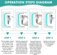 YJINGRUI 360° rotacijsko magnetno lebdeče stojalo za čevlje z LED osvetlitvijo