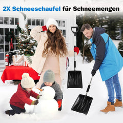 QTREE komplet snežnih lopat z 2 nastavkoma, 360° vrtljivo ščetko in strgalom