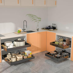 WIMEORS komplet 2 raztegljivih organizatorjev za omarice z izvlečnimi predali in nastavljivo širino