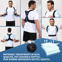 Korektor drže za hrbet z oporo in jeklenima ploščama