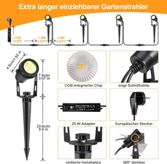 ECOWHO LED komplet 4 vrtnih reflektorjev
