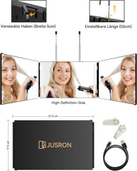 60-stopinjski kozmetični ogledalo z lučko