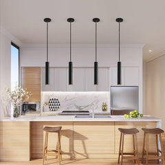 LED Viseča Svetilka – Črna Cilindrična Luč (50 cm)