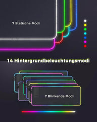 XXL RGB Podloga za Miško z Nosilcem za Mobilni Telefon