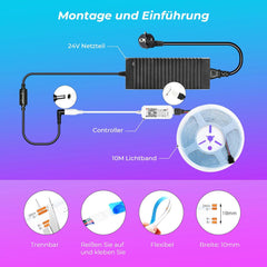 WiFi pameten COB LED trak RGB, 10 m