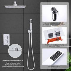 Podometni tuš sistem s termostatom, krom