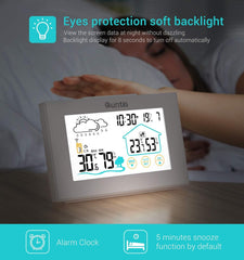 QUNTIS brezžična vremenska postaja z zunanjimi senzorji in uro