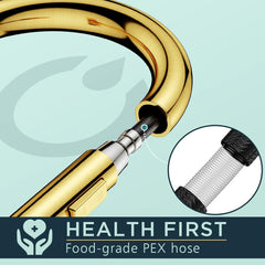 FORIOUS Kuhinjska Pipa, 360° Raztegljiva, Zlata